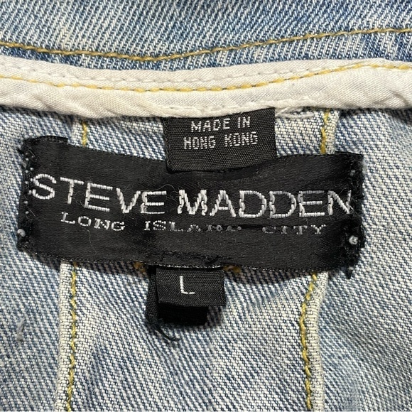 Vintage Steve Madden Jean Jacket Womens Size Large Faded Blue Buttons 90s - Picture 8 of 15